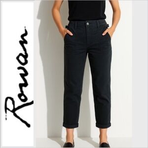 Rowan Jalen straight leg cropped Utility Trouser pants in washed black 29